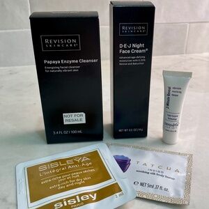 Revision DEJ Night Face cream & Papaya Enzyme Cleanser bundle + samples NWT